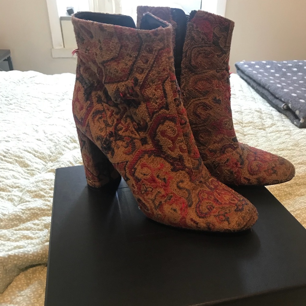 Saint Laurent tapestry booties